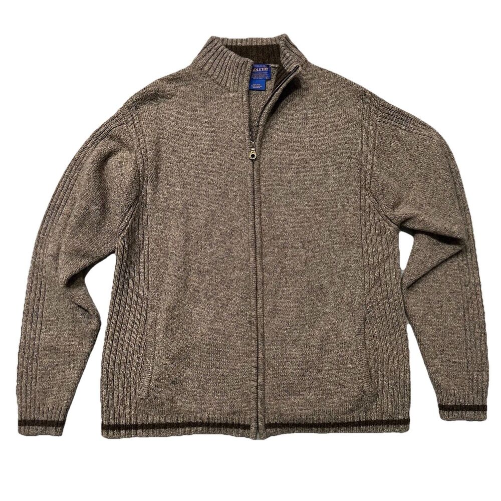 Pendleton Men’s Full Zip Sweater Size XL Brown